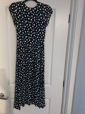 Reformation Black Dress with White Polka Dot Print